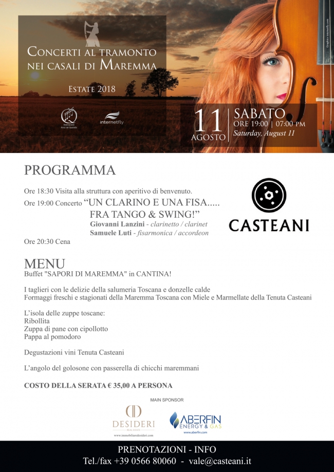 CONCERTI AL TRAMONTO CASALI DI MAREMMA - eventi in maremma